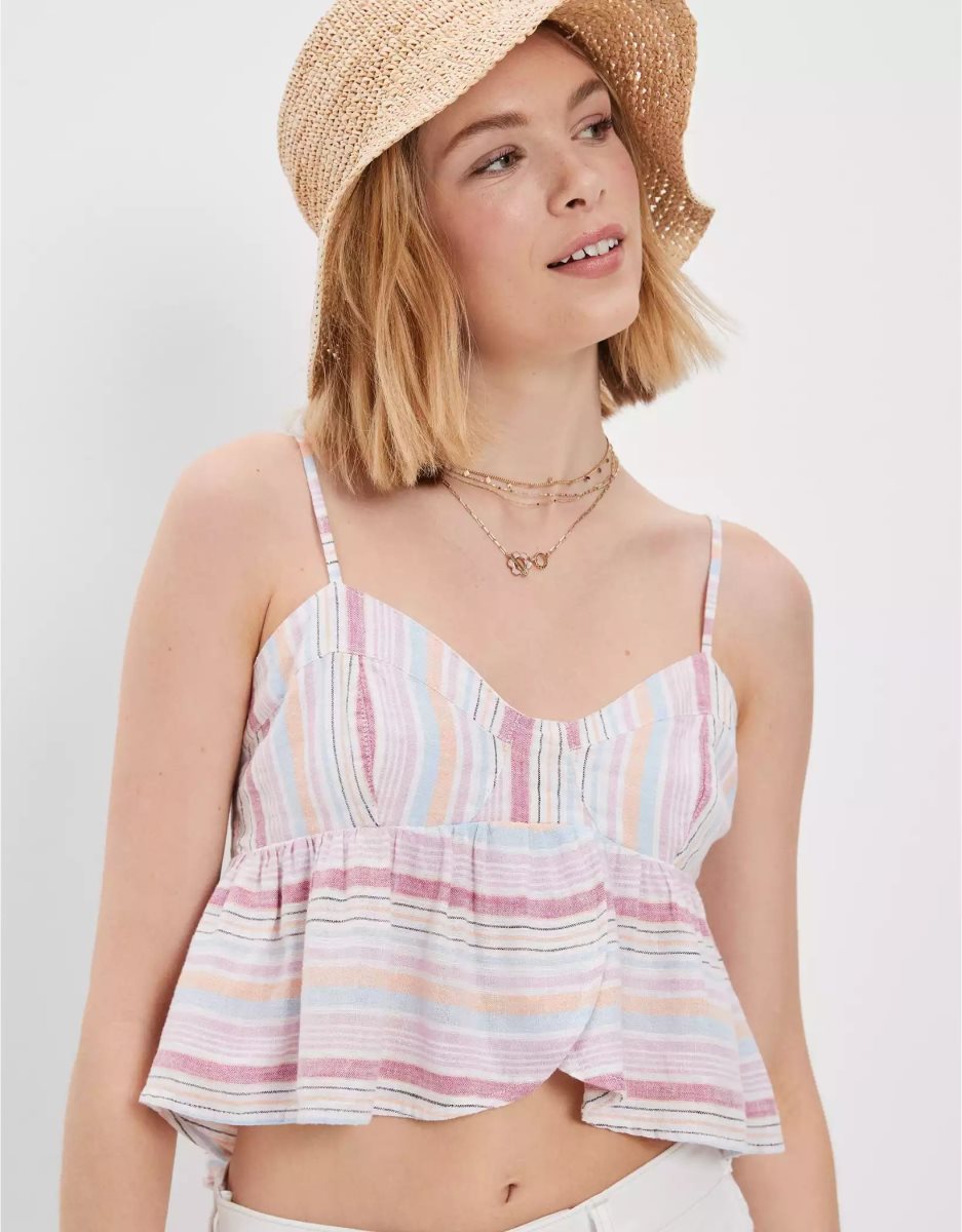 Chemises American Eagle AE Babydoll Cami Multicolore Femme | FVH-43911873